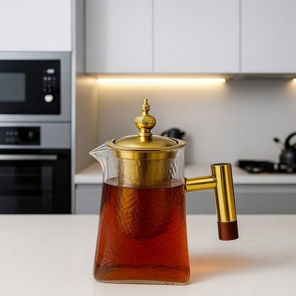 Tetera vidrio con infusor dore